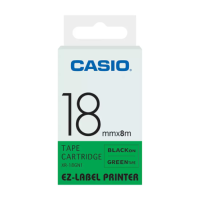 Casio XR-18GN1 Label Tape 18mm Black on Green