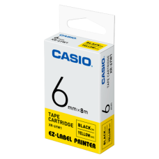 Casio XR-6YW1 Label Tape 6mm Black on Yellow