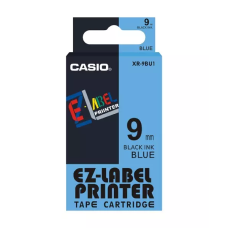 Casio 9 mm x 8 m Black On Blue EZ-Label Printer Tape Cartridge (G20)_XR-9BUI-W-DJ